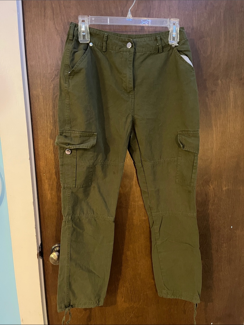 Kids Olive Green Cargo Pants